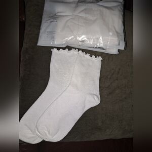 White Ruffled Edge Socks.  Kids